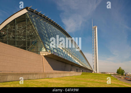Glasgow Tower, Aussichtsplattform und Glasgow Science Centre Park, Pacific Quay, Glasgow, Scotland, UK Stockfoto