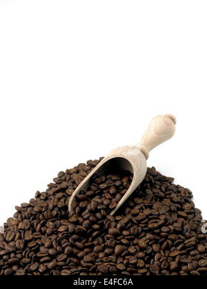 Kaffeebohnen & Schaufel Stockfoto