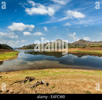 Periyar See in Periyar Wildlife Sanctuary, Kumily, Kerala, Indien Stockfoto