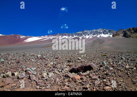 Cajon del Maipo in der Nähe von Embalse El Yeso Reservoir, Anden, Chile Stockfoto