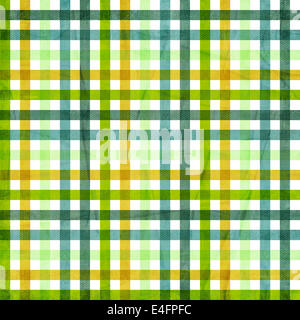 Textile karierten Hintergrund in grün, blau, gelb Stockfoto