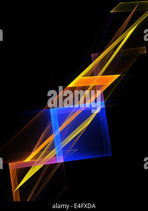 Abstrakte geometrische Form auf einem schwarzen Hintergrund Stockfoto