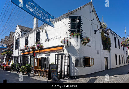 Ubiquitous Chip in Ashton Lane in der Nähe von Byres Road in Glasgow West End Schottland mit Restaurants und Café-Kultur Stockfoto