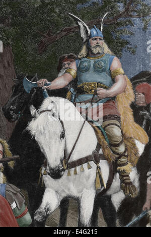 Vercingetorix (82-46 v. Chr.). Häuptling des Stammes Arveni. Er vereint die Gallier in einen Aufstand gegen die römischen Truppen im Gallischen Krieg. Stockfoto