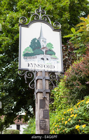 Ortsschild, Eynsford, Kent UK Stockfoto