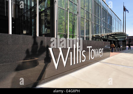Die Wacker Drive Eingang zu Willis Tower (ehemals Sears Tower). Chicago, Illinois, USA. Stockfoto