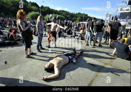 Vizovice, Tschechische Republik. 10. Juli 2014. Das Masters of Rock-Musikfestival startet am 10. Juli 2014 in Vizovice, Tschechische Republik.  Bildnachweis: CTK/Alamy Live-Nachrichten Stockfoto