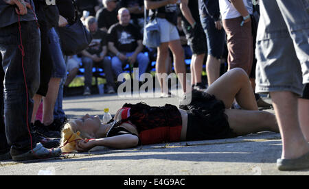 Vizovice, Tschechische Republik. 10. Juli 2014. Das Masters of Rock-Musikfestival startet am 10. Juli 2014 in Vizovice, Tschechische Republik.  Bildnachweis: CTK/Alamy Live-Nachrichten Stockfoto