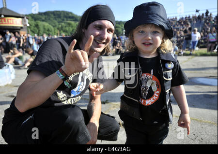 Vizovice, Tschechische Republik. 10. Juli 2014. Das Masters of Rock-Musikfestival startet am 10. Juli 2014 in Vizovice, Tschechische Republik.  Bildnachweis: CTK/Alamy Live-Nachrichten Stockfoto