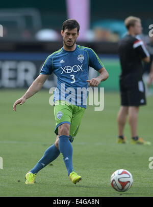 Washington, DC, USA. 28. Juni 2014. 20140628 - Seattle Sounders FC Mittelfeldspieler BRAD EVANS während des Spiels gegen D.C. United RFK Stadium in Washington, D.C. © Chuck Myers/ZUMA Draht/Alamy Live News Stockfoto