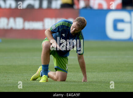 Washington, DC, USA. 28. Juni 2014. 20140628 - Seattle Sounders FC Verteidiger CHAD MARSHALL vor dem Spiel gegen D.C. United RFK Stadium in Washington, D.C. © Chuck Myers/ZUMA Draht/Alamy Live News Stockfoto