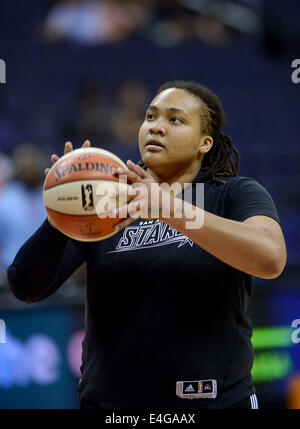 Washington, DC, USA. 29. Juni 2014. 20140629 - San Antonio-Stars weiterleiten DANIELLE ADAMS wärmt sich vor dem Spiel gegen die Washington Mystiker im Verizon Center in Washington, DC © Chuck Myers/ZUMA Draht/Alamy Live News Stockfoto