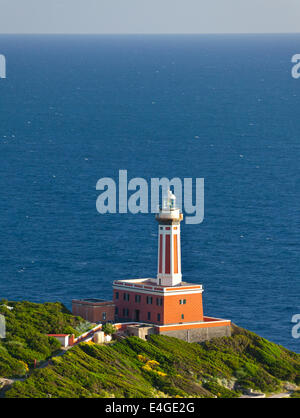 Leuchtturm "Faro di Punta Carena", Anacapri, Insel Capri, Italien. Stockfoto