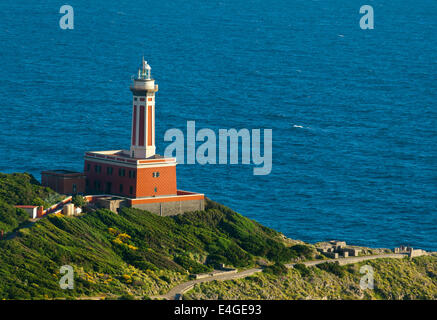 Leuchtturm "Faro di Punta Carena", Anacapri, Insel Capri, Italien. Stockfoto