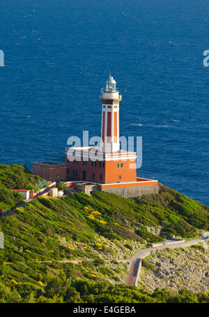 Leuchtturm "Faro di Punta Carena", Anacapri, Insel Capri, Italien. Stockfoto