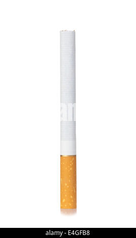 Eine unbeleuchtete Zigarette isoliert auf weißem Hintergrund Stockfoto