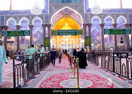 Der Schrein des Imam Hussein in Kerbela Stockfoto