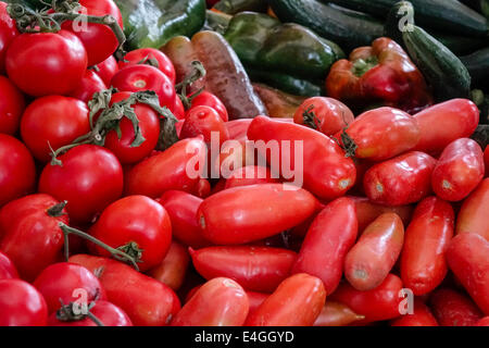 Wochenmarkt in Siena, Toskana, Italien, Europa Stockfoto