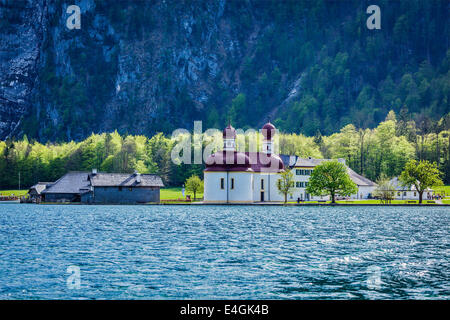 St.-Bartholomäus Kirche, Berchtesgaden, Bayern, Deutschland Stockfoto