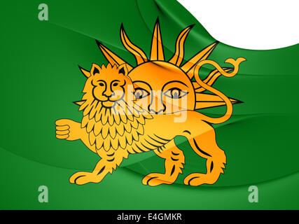 Flagge von Safavid Dynastie. Hautnah. Stockfoto