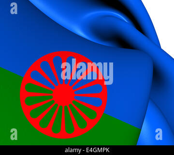 Romani Leute Flagge. Hautnah. Stockfoto