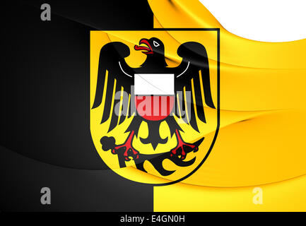 Flagge von Rottweil Kreis, Deutschland. Hautnah. Stockfoto