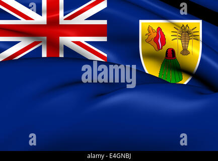 Turks And Caicos Islands Flagge. Hautnah. Stockfoto