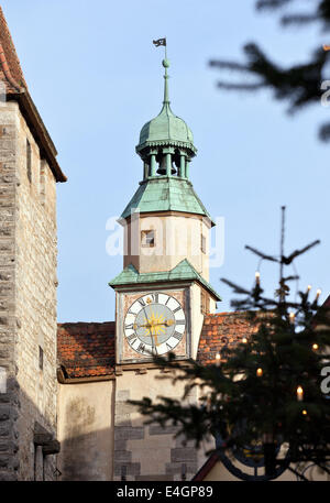 Alten Turm der Stadtbefestigung von Rothenburg Ob der Tauber in Deutschland. Stockfoto