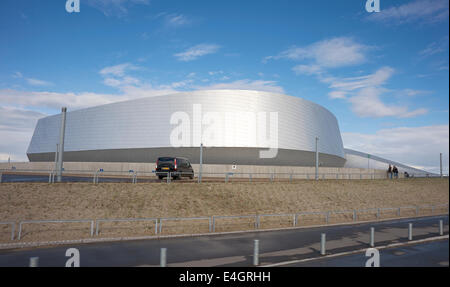 Insgesamt äußere Ansicht der Höhle Blå Planet in Kastrup in der Nähe von Kopenhagen in Dänemark. Architekt: 3xn Stockfoto