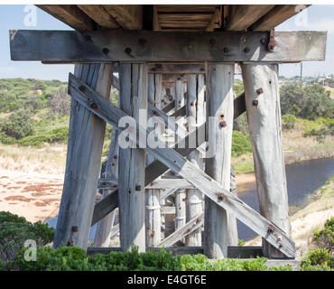 Kilcunda Holz Trestle Holzbrücke in Kilcunda Victoria Australien Stockfoto