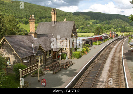 Carrog Bahnhof an der Bahnstrecke von Llangollen, Denbighshire, North Wales, UK Stockfoto