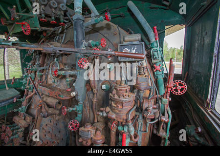 Turm, Minnesota - das Innere der Lok 1218 der Duluth and Iron Range Railway. Beginnend im Jahre 1883, D & IR Eisen o geschleppt Stockfoto