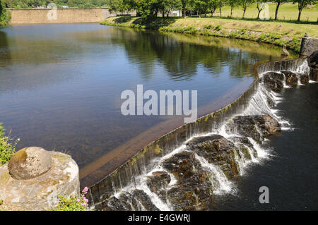 Wehr auf dem Fluß Rheidol Teil der Hydro Electric Power Station Ceredigion Wales Cymru UK GB Stockfoto