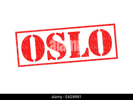 OSLO-Stempel auf einem weißen Hintergrund. Stockfoto