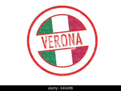 Reisepass-Stil VERONA Stempel auf einem weißen Hintergrund. Stockfoto