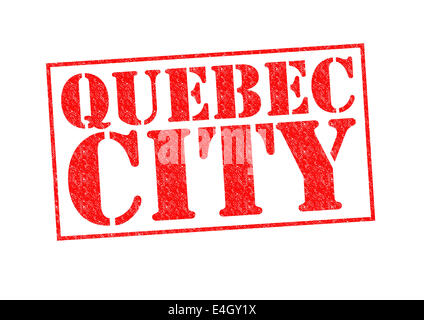 QUEBEC Stadt-Stempel auf einem weißen Hintergrund. Stockfoto