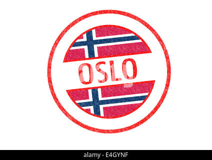 Reisepass-Stil OSLO Stempel auf einem weißen Hintergrund. Stockfoto