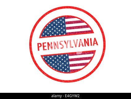 Reisepass-Stil PENNSYLVANIA Stempel auf einem weißen Hintergrund. Stockfoto