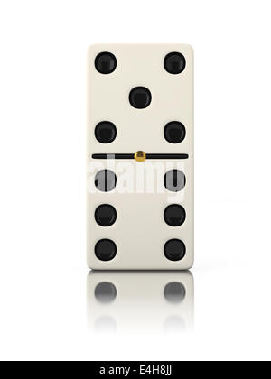 Domino Spiel Knochen Nahaufnahme isoliert auf weiss Stockfoto