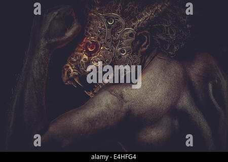 Leitung Mensch und Roboter-Monster-Konzept-Alpträume Stockfoto