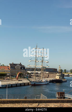 Fregatte am Kai in Oslo Norwegen Stockfoto