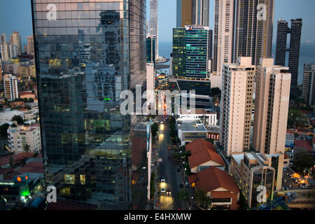 Bereich Bancária (Financial District), Panama City, Panama, Mittelamerika. Banc Aera, Panama City, Panama. Panama-Stadt, finanzielle Stockfoto