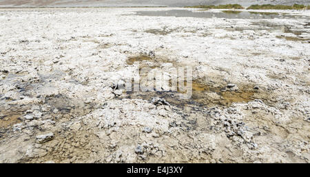 Badwater Punkt, Death Valley, USA. Einer der heißesten Orte auf dem Planeten. Für den bitteren Geschmack des Wassers bekannt. Stockfoto