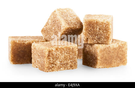brauner Zucker isoliert auf weiss mit Beschneidungspfad Stockfoto