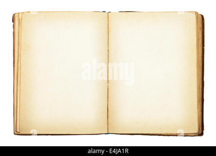 Altes Buch isoliert auf weißem Hintergrund. Clipping-Pfad Stockfoto