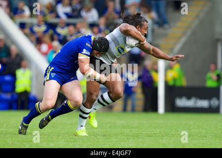 Warrington, UK. 13. Juli 2014. Super League-Rugby. Warrington Wölfe im Vergleich zu London Broncos. * in Aktion. Bildnachweis: Aktion Plus Sport/Alamy Live-Nachrichten Stockfoto