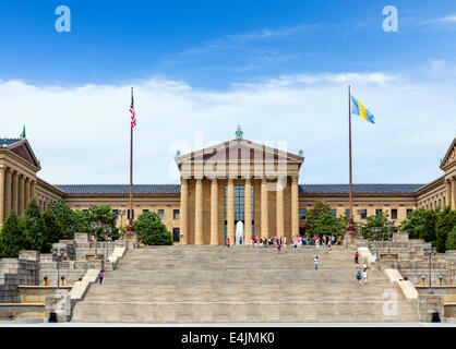Das Philadelphia Museum of Art mit dem berühmten 'Rocky' Schritte, Fairmount Park, Philadelphia, Pennsylvania, USA Stockfoto