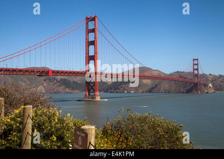 Golden Gate Bridge gesehen von Fort Point, San Francisco, Kalifornien, USA Stockfoto