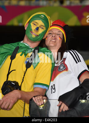 Belo Horizonte, Brasilien. 8. Juli 2014. Fans Fußball: FIFA-Weltmeisterschaft Brasilien 2014 Halbfinale Spiel zwischen Deutschland und Brasilien 1-7 im Estadio Mineirão in Belo Horizonte, Brasilien. © Lied Seak-In/AFLO/Alamy Live-Nachrichten Stockfoto