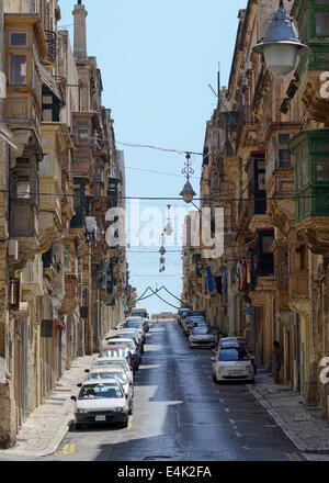 Straße in Valletta, Malta Stockfoto